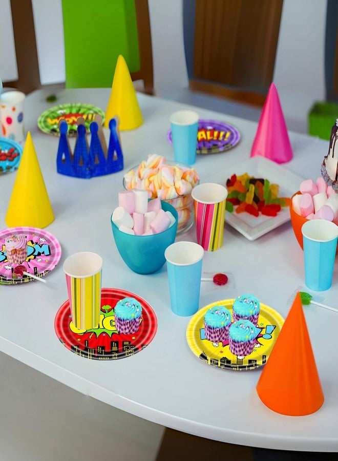 NF ORANGE 60pcs City Hero Theme Birthday Party Plates,Cartoon Birthday Party Decoration Supplies - Image 3